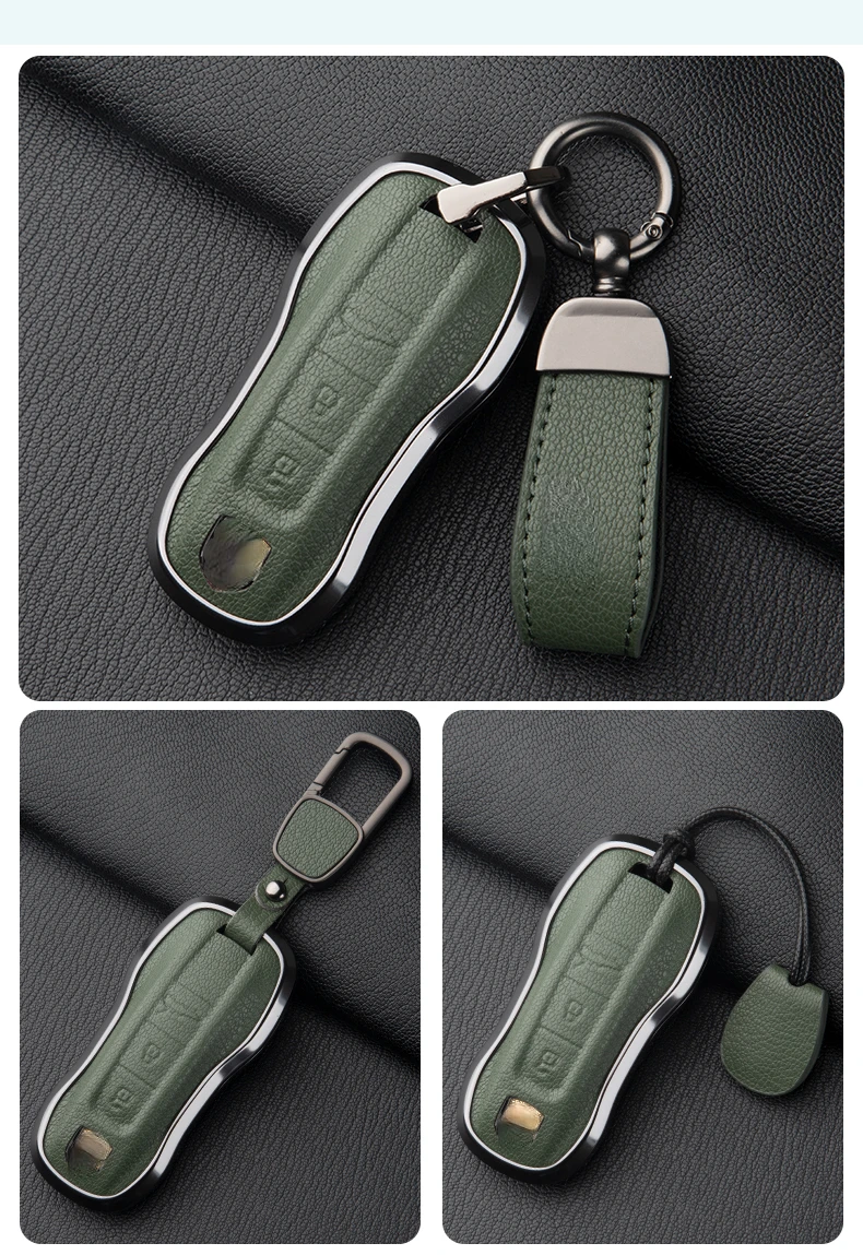 Подходит для Porsche Taycan Panamera Macan cayan 718 911 цинковый сплав + козья кожа автомобильный