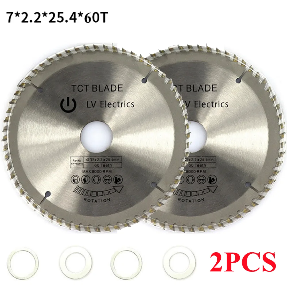 180 мм x 60T TCT дисковые пилы для резки цельного дерева 1 шт./2 шт. 7-дюймовые тонкие