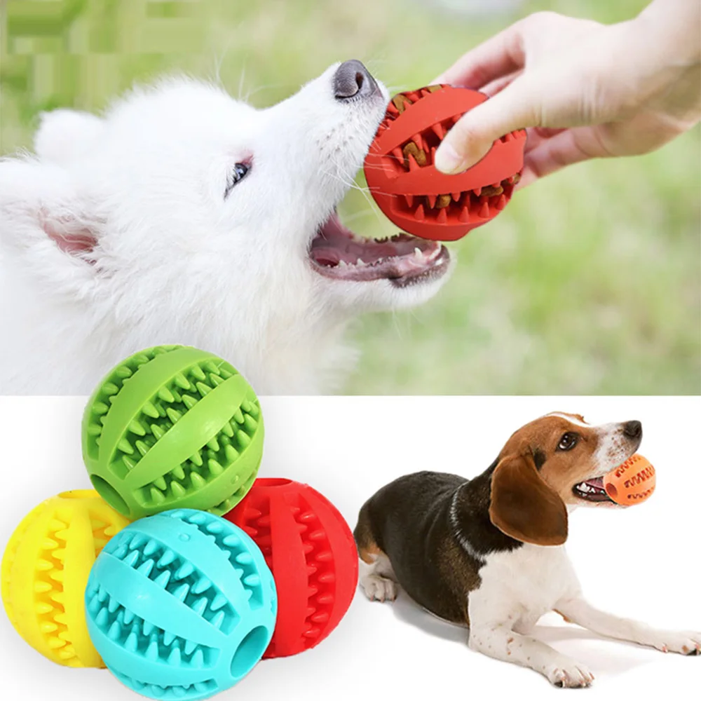 

Pet Dog Chewing Toy Interactive Balls Dog Chew Toys Tooth Cleaning Elasticity Puppy Cat Chewing Toys Rubber Pet Ball Toys
