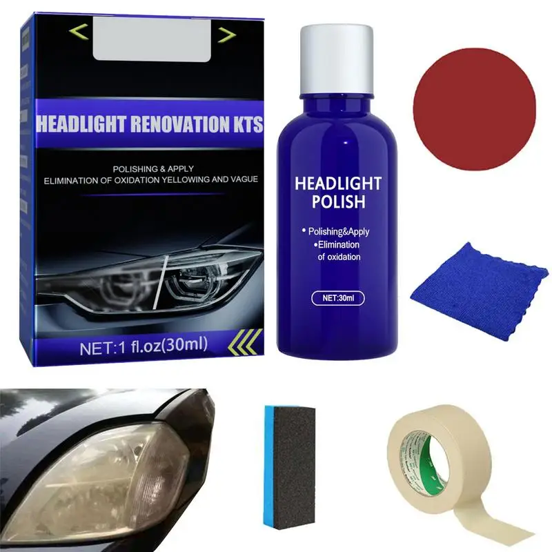 

Headlight Restoration Kit Long Lasting Head Light Cleaning Kits Car Detailing Supplies For Headlight Restoration No Power Tools
