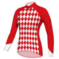 summer woman long sleeve cycling jersey shirt road bicycle sweater downhill jacket bib wear anti uv top camping bike red uniform