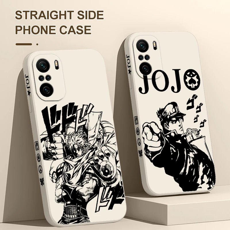 

Anime JoJo's Bizarre Adventure Cover For Xiaomi Redmi Note 12 12Pro 11 11S 11T 10S 10 Pro Plus 5G Liquid Left Rope Phone Case