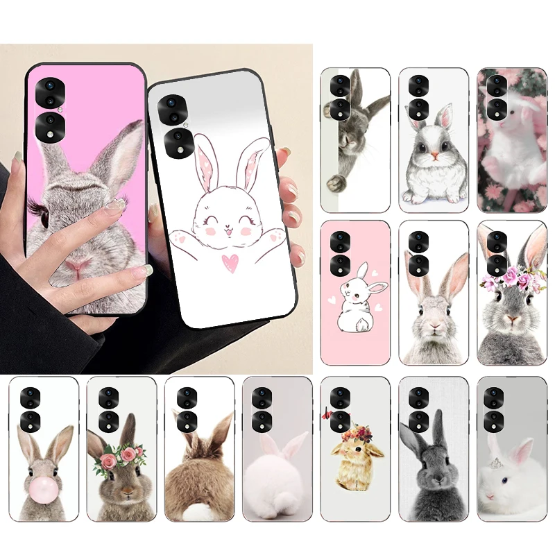 

Cartoon Cute Baby Rabbit Phone Case for Huawei Honor X9 X8 X7 X6 70 50 60 Pro 10X 20 Lite 8A 8S 8X 9X 9A 9S 10i