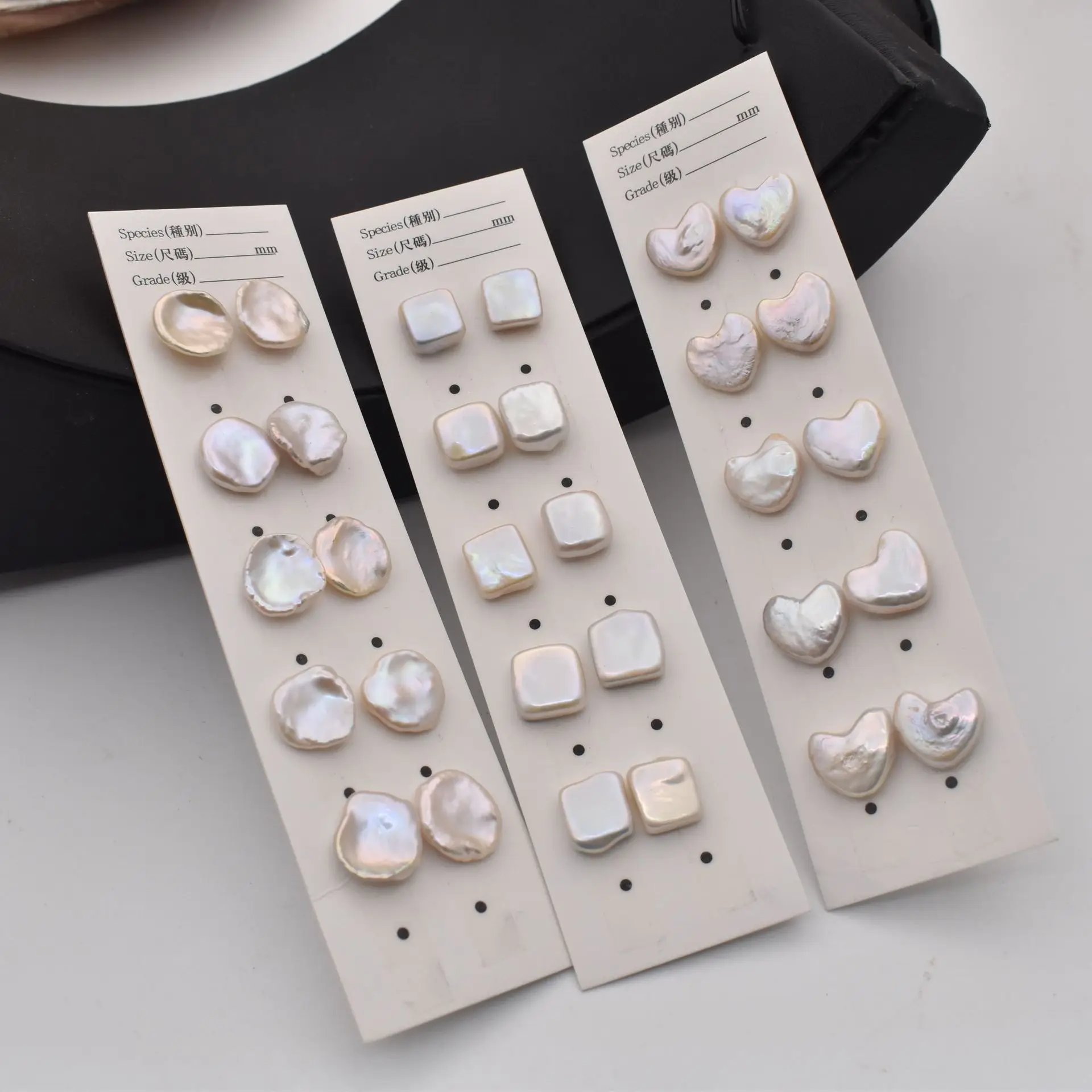 Keshi перламутровый форма сердца пресноводный жемчуг квадратной формы в паре |