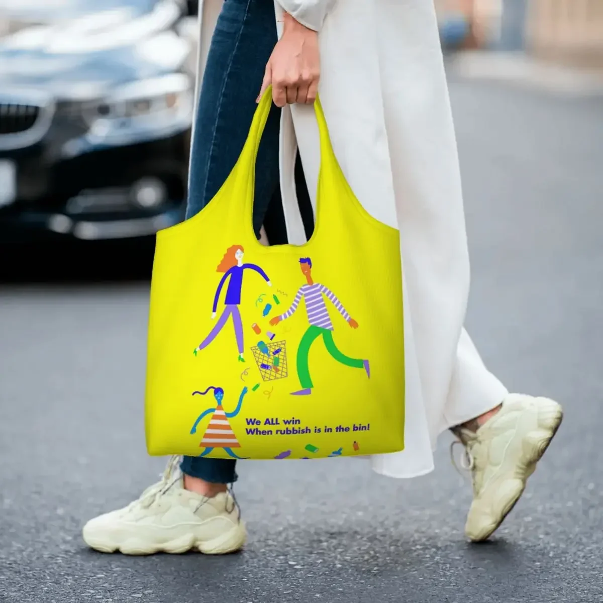 We All Win Бакалея Большая сумка для покупок Женская уличная роспись Искусство