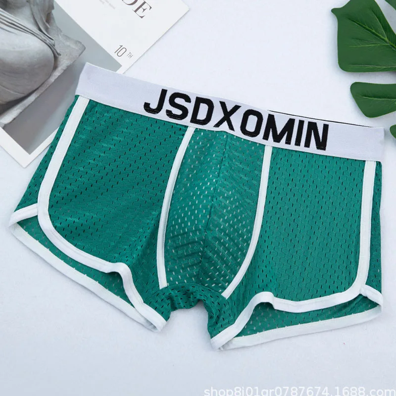 4PCS/Lot 8XL Mesh Hole Mens Underwear Boxers for Men Underwear BoxerShorts Man Pantis Summer Comfort Breathe