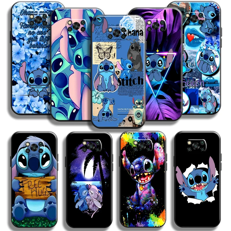 

Disney Lilo Stitch Case For Xiaomi Poco X3 Pro NFC For POCO X3 GT Phone Case Silicone Cover Funda Back Black Carcasa Coque