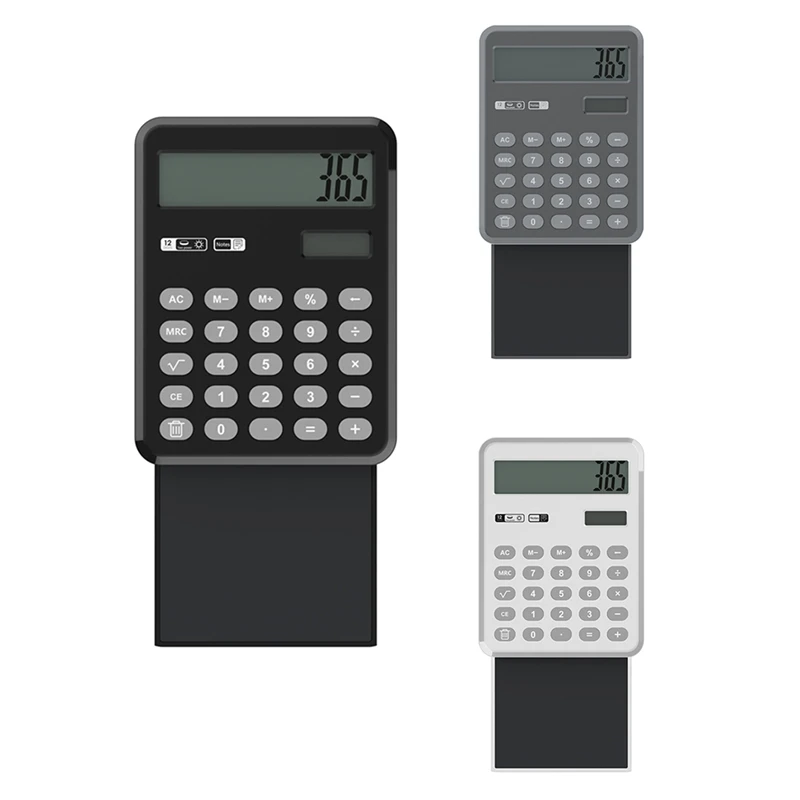 

4 Inch Calculator Push-Pull LCD Writing Tablet Drawing Pad 12 Digits Display With Stylus Pen Erase Button Lock