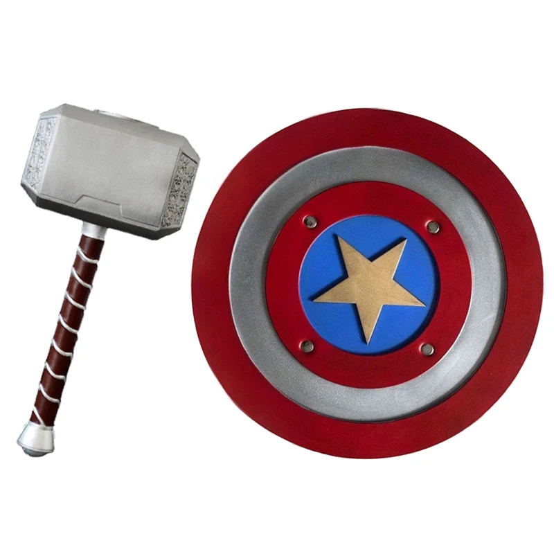 

Captain America Shield 1:1 Prop Cosplay Weapons Avengers Superhero Safety PU Model Iron Man Thor's Hammer Cool gift