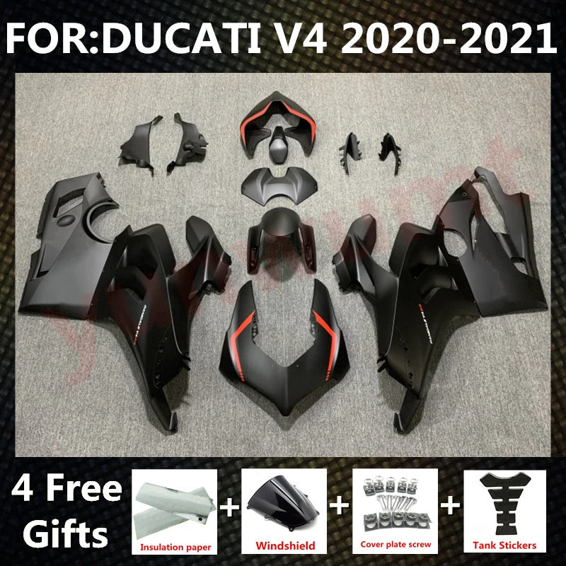 

New ABS Motorcycle Injection mold Fairings Kit Fit For Panigale V4 20 21 v4s v4r 2020 2021 Bodywork full fairing set red black