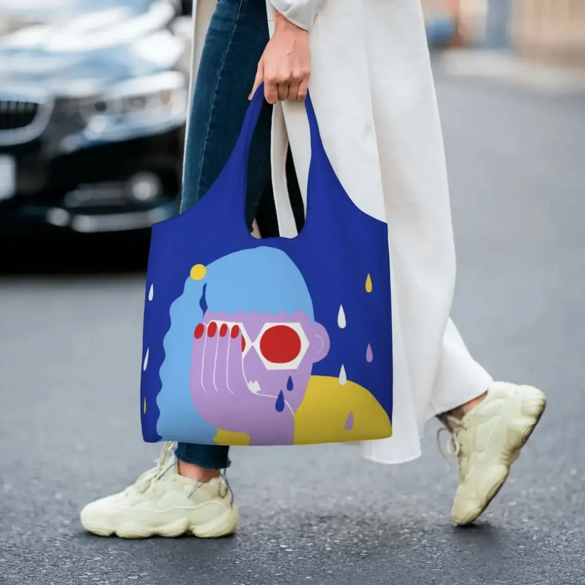 Холщовая сумка для покупок девочек женская моющаяся большая вместительная