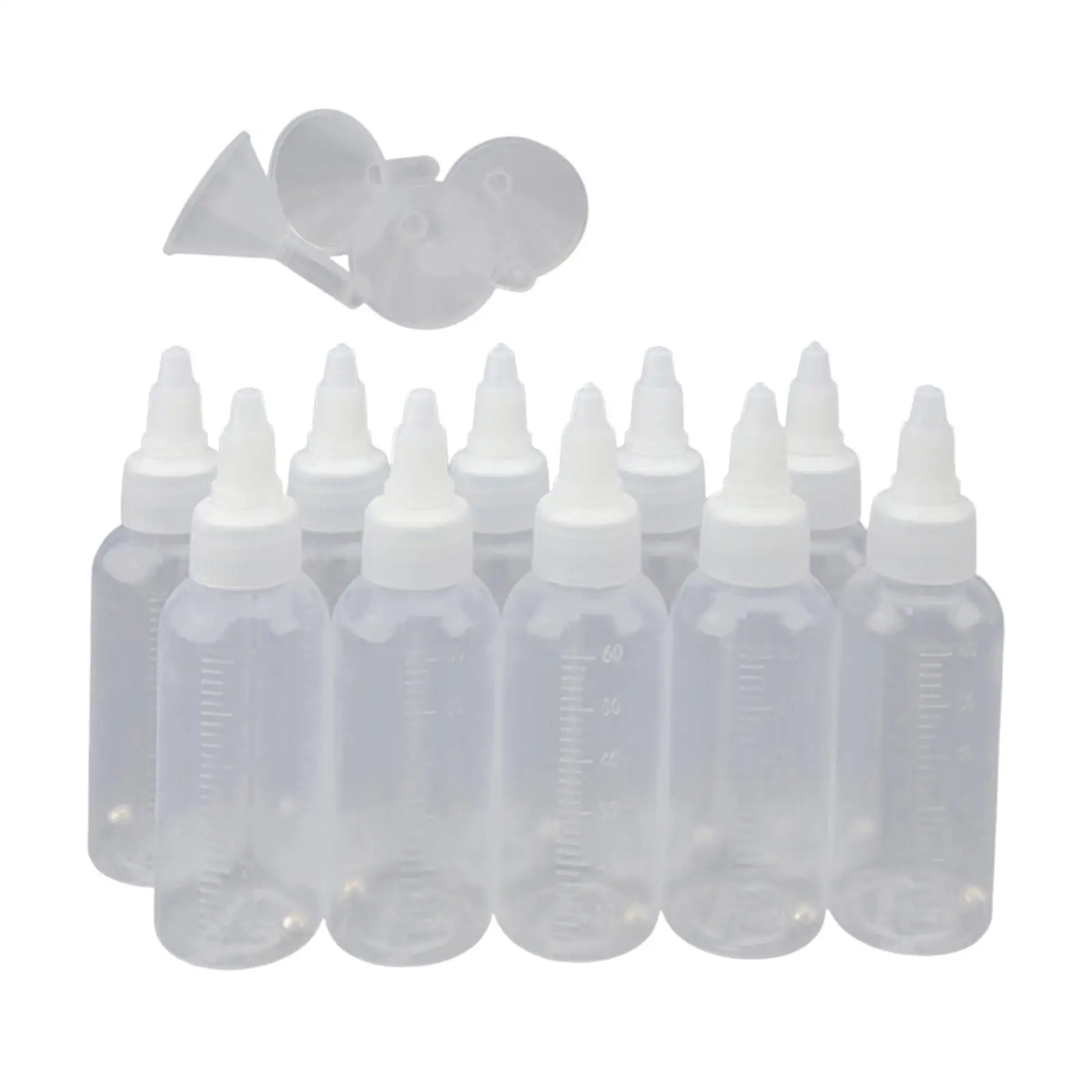 

10 Pieces Paint Bottle 60ml Transparent Little Bottle Squeezable Dropper Bottles