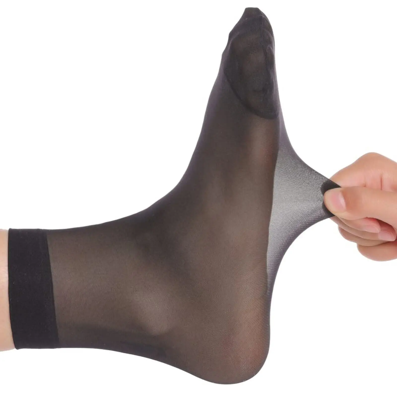 10Pairs Women Thin Socks Summer Transparent Crystal Silk Sock Black Skin Color Elastic Silky Ankle Short Socks for Girls Socks
