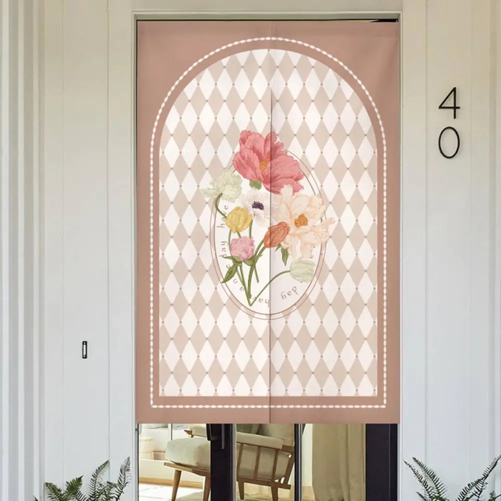 

Beautiful Partition Curtain Wear-Resistant Fabric Curtain Pastoral Floral Half-Curtain Household Supplies Door Curtain