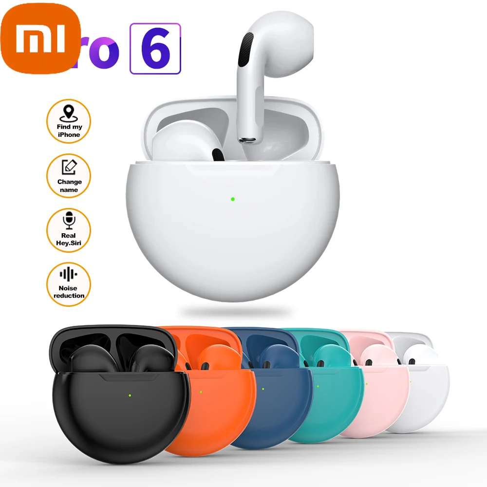 

XIAOMI TWS Air Pro 6 Bluetooth Earphones 9D Sound Stereo Wireless Headphones Gaming Earbuds Sport Headset With Microphone Pro6