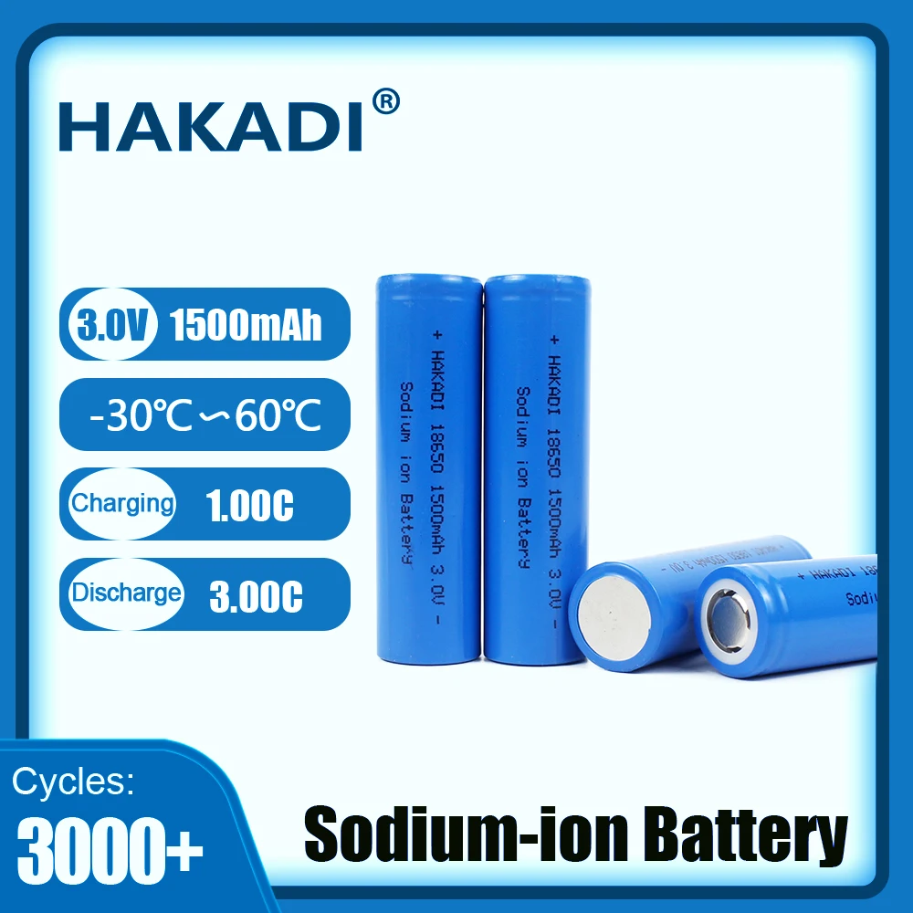 HAKADI 18650 перезаряжаемые натрия 3 в 1500 мАч батареи 4-16 шт. для DIY 12 В 24 в 48 в система хранения солнечной энергии источник питания