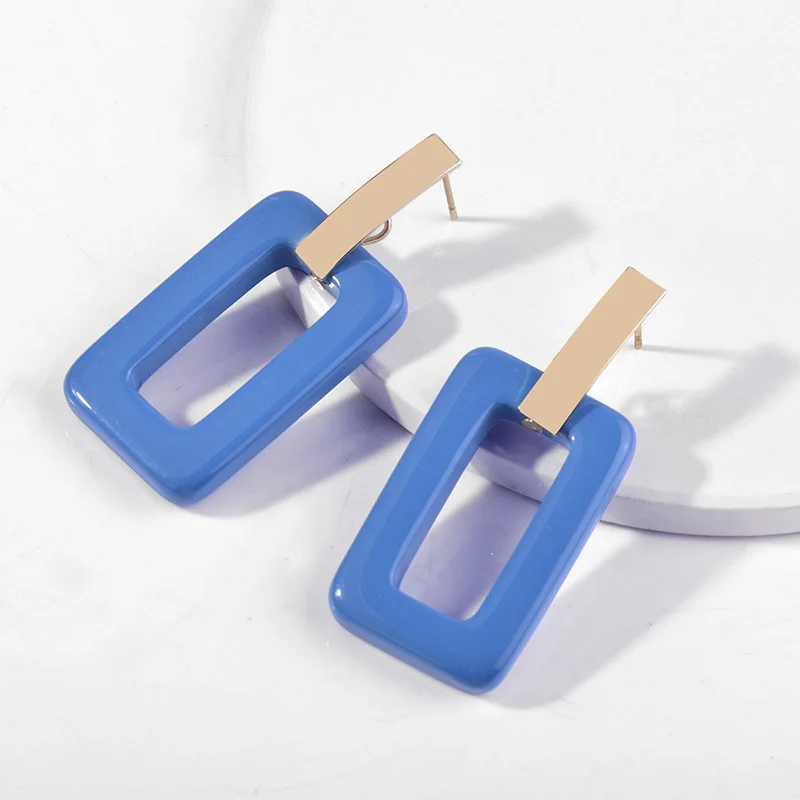

New Geometric Simple Alloy Earrings for Women Solid Classic Acrylic Dangle Earrings Girls Fashion Jewelry Accessories 2023