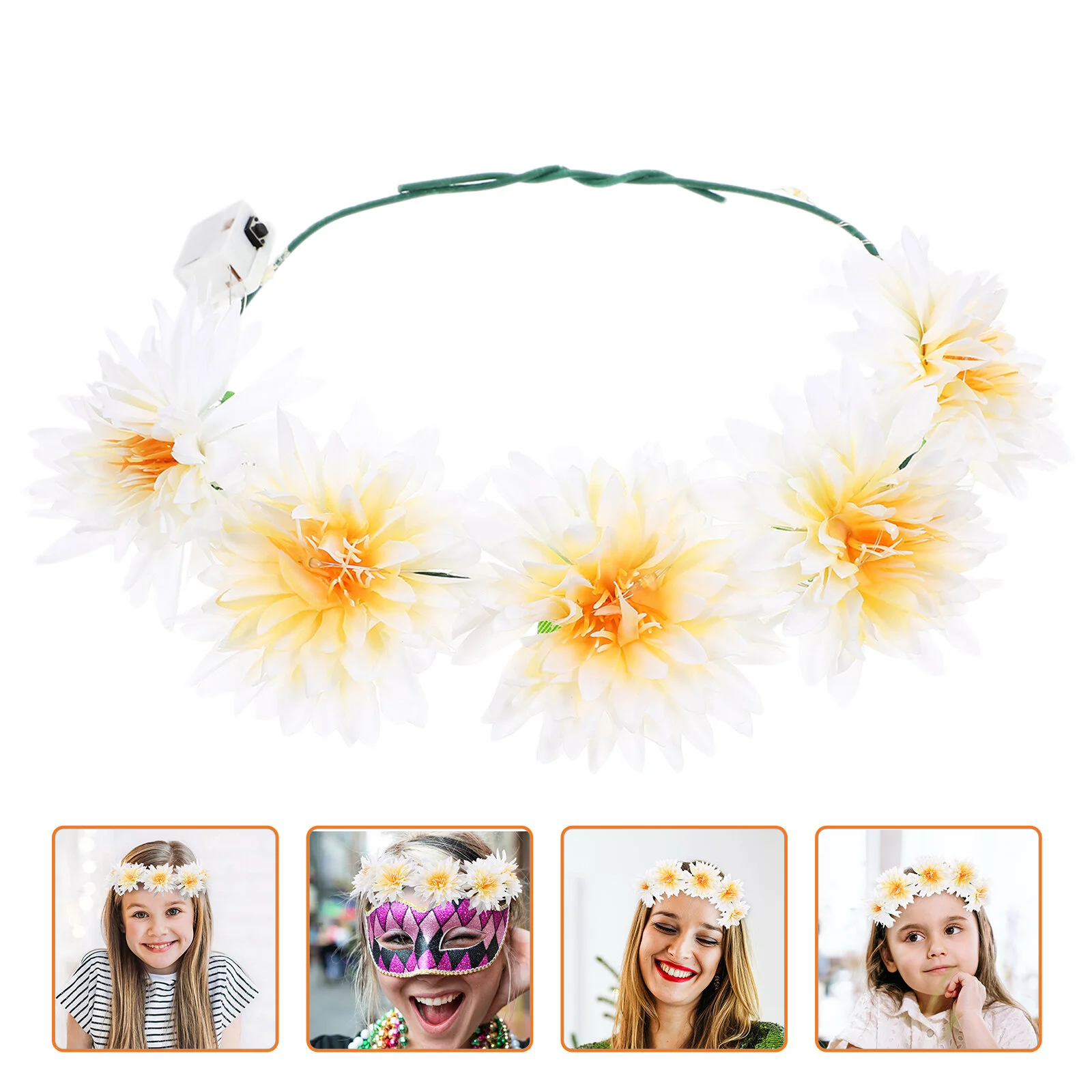

Summer Bracelet Decoration Glowing Garland Headdress Headband Prop Party Headwear Decorative Hairband