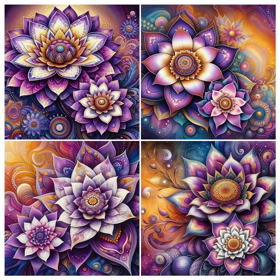 Алмазная 5D картина сделай сам Новое поступление мандала цветок лотоса полная