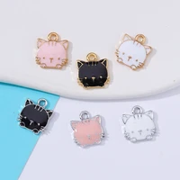 20pcs 1315mm enamel alloy goldsilver color animal cat pendant charms for jewelry making diy necklace bracelet earring accessor