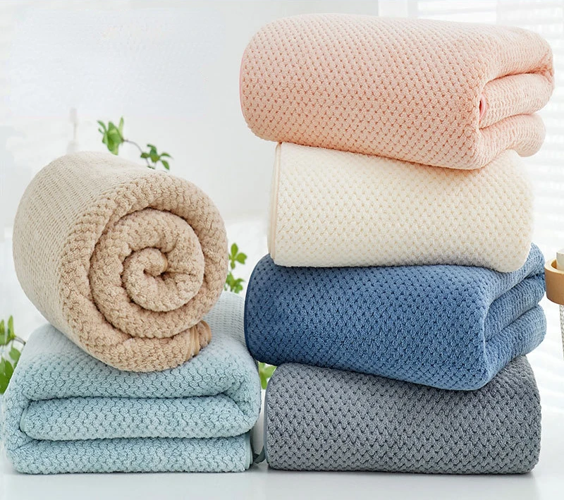 Pineapple High Density Thickened Coral Velvet Beach Towel Soft Strong Absorbent Fast Dry Hair Color Bath Towel