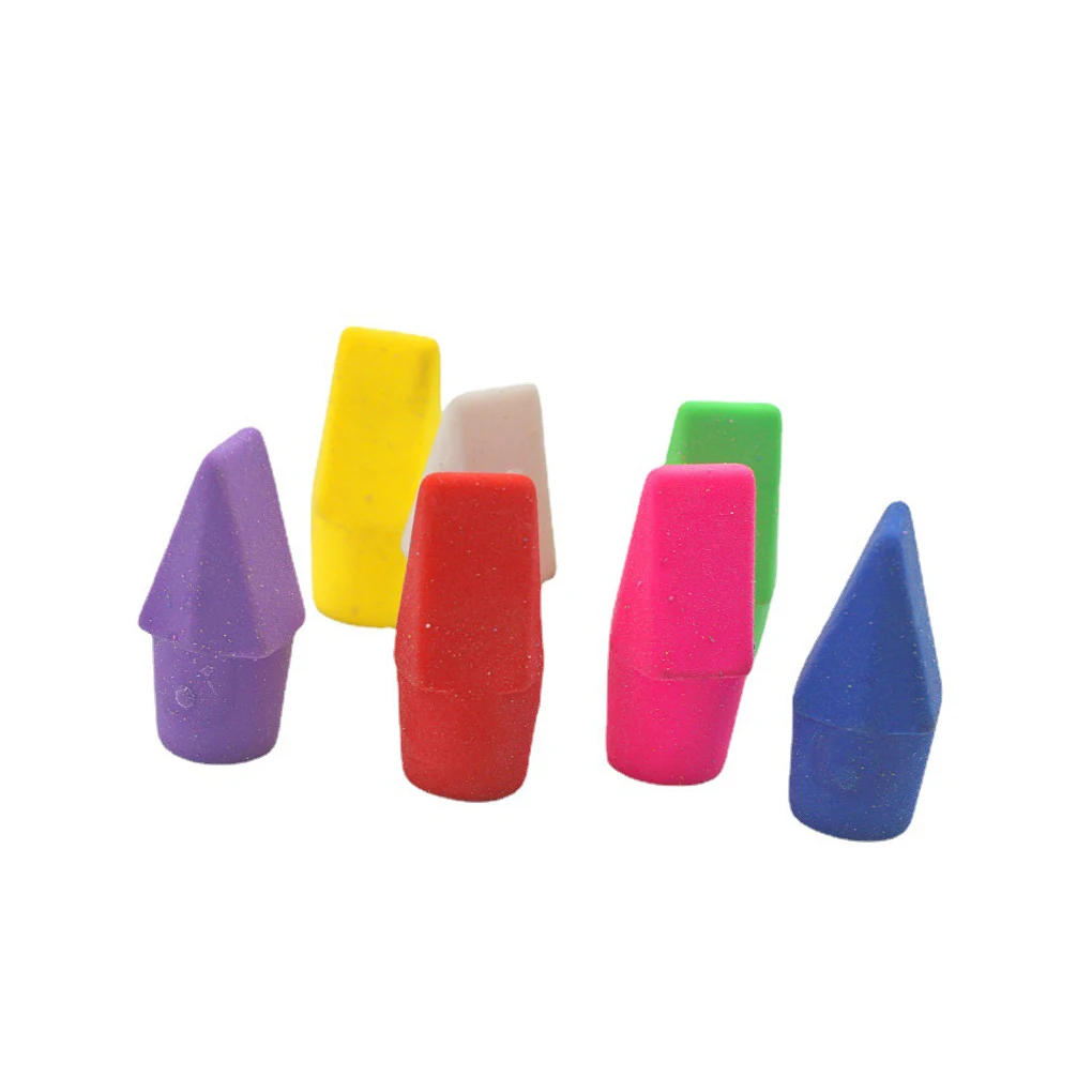 

120 Pieces Color Random Torch Head Pencil Erasers Erasing Too Replacement Adults Students Pen Caps Stationery Accessories