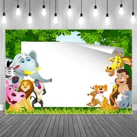 Animals Fellow Photography Backgrounds Custom Name Forest Grass Floor Kids Birthday Party Portrait Photographic Backdrop Props