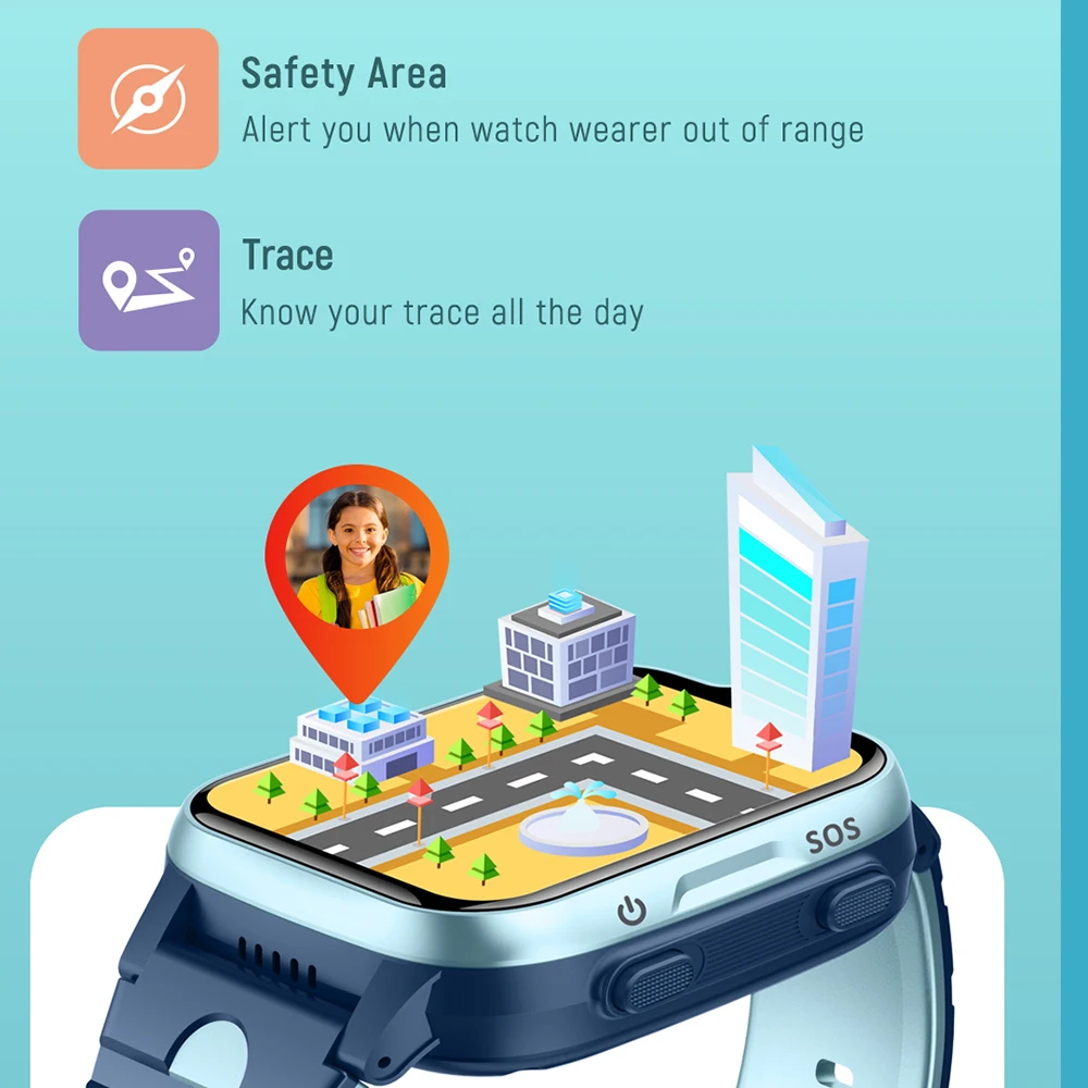 Детские 1 69-дюймовые умные часы GPS-трекер SOS HD видеовызов