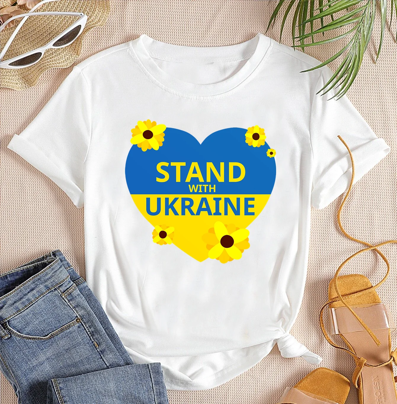

2022 Summer Fashion T-Shirt Femme Harajuku Shirt Ukraine Cartoon Print Tshirt Women Clothes white Black Tees Tops