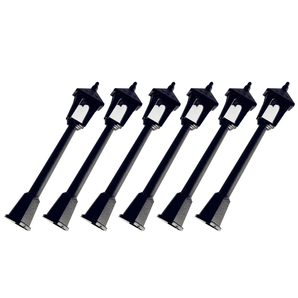 

6 Pcs Home Decoration Miniature Landscape Ornament Railway Train Lamp Miniature Street Light Train Station Lamp Street Lights