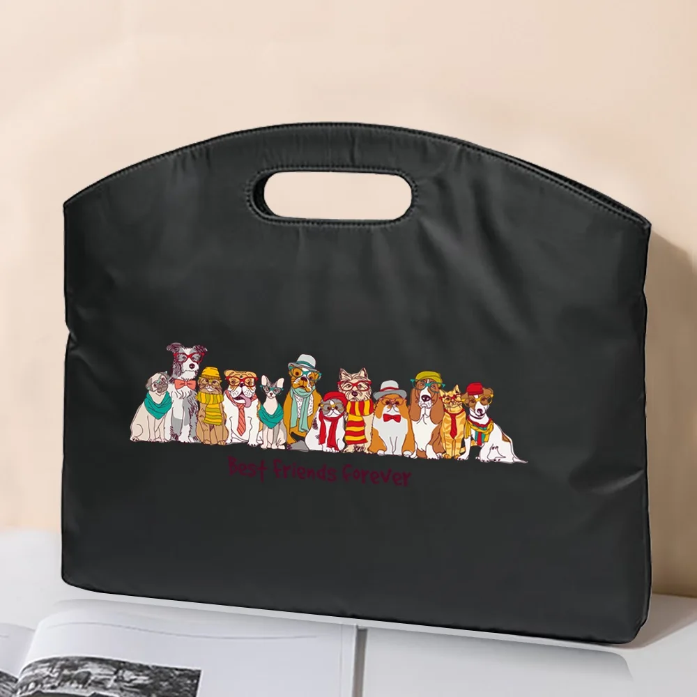 Fashion Briefcase Cute Dog Print Handbag Business Office Conference Bag Unisex Laptop Case Sleeve Organizer Document Clutches