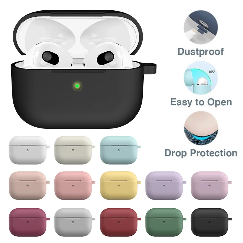 Жидкий силиконовый защитный чехол для Apple New AirPods 3 аксессуары беспроводных Bluetooth
