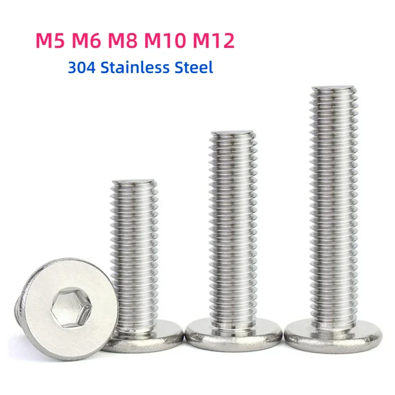 M5 M6 M8 M10 M12 Нержавеющая сталь 304 СМ Ультратонкий винт с шестигранной головкой и плоской вафельной головкой Болт с шестигранной головкой и ультратонкой головкой