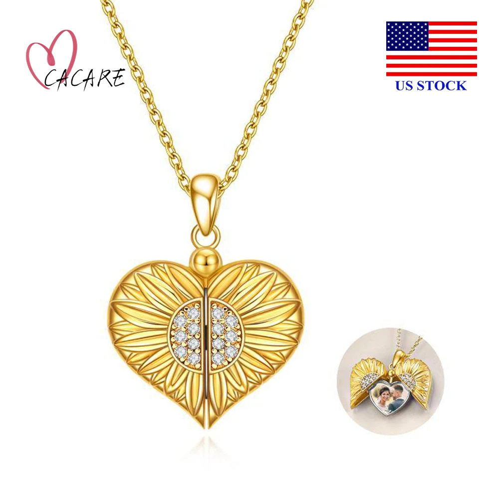 

Sterling Silver Heart Locket Necklace Sunflower Infinity Jewelry Pendant Necklaces Women Girl Gift for Friend/Family/lover F1260