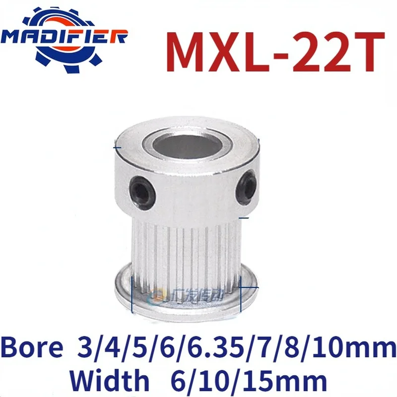 

MXL 22 Teeth/T Synchronous Wheel Belt Boss Synchronous Belt Pulley Groove Width 6/10/15mm Inner Hole 3/4/5/6/6.35/7/8/10mm