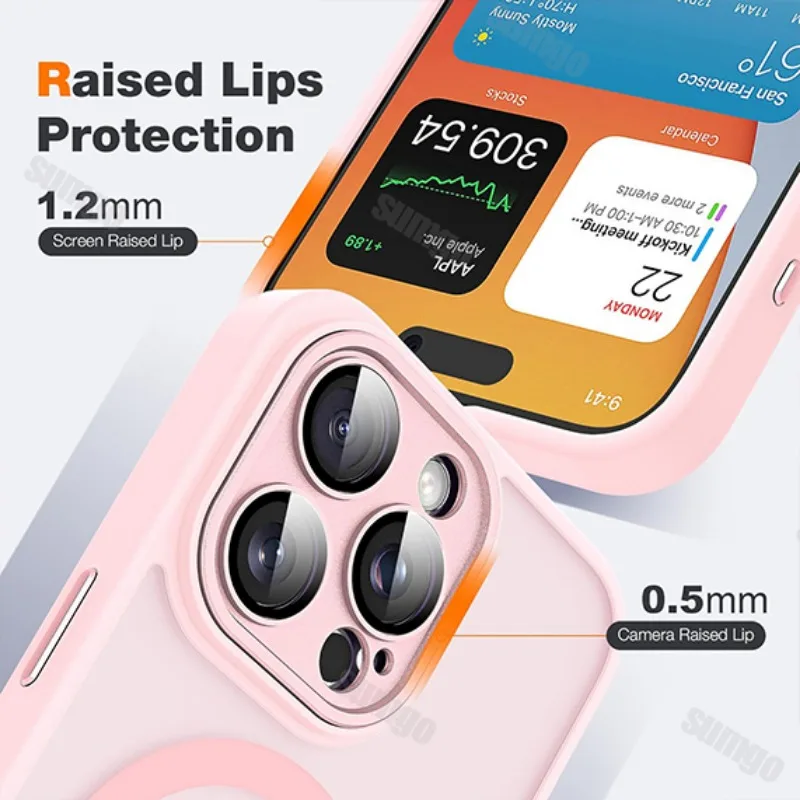 Матовый полупрозрачный 16-розовый противоударный чехол для телефона iPhone 16 15 14 13 12