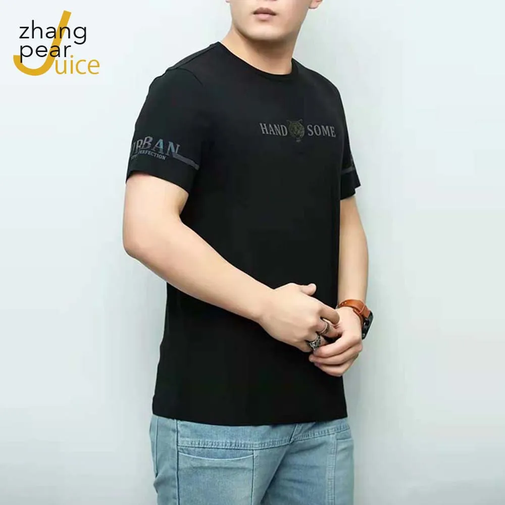 

Summer Hot Sale Men's Fashion T-shirt Polyester Breathable Tees Print Short Sleeves Elasticity Tops High Quality Men Clothing