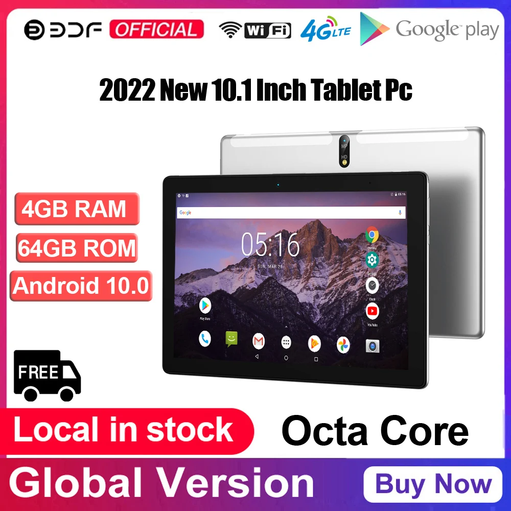 

New 10.1 Inch Tablet Pc Android 10.0 Octa Core 4GB RAM 64GB ROM 4G Network Dual SIM Cards Google Play Bluetooth WiFi Tablette