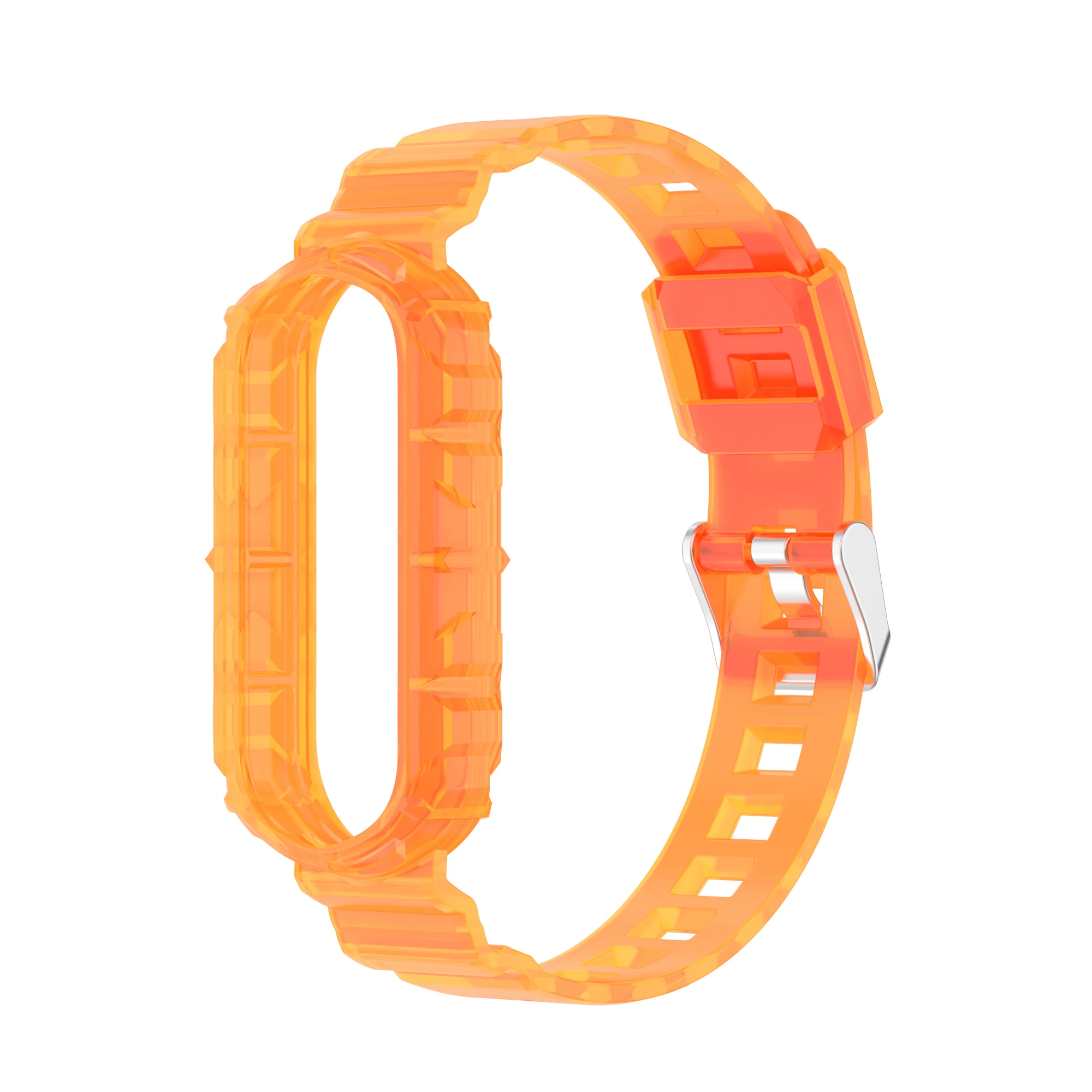 10Pcs/Pack,TPU Transparent watch band Silicone Wrist For xiaomi band 7,band 6,band 5,replacement strap for xiaomi band7/6/5