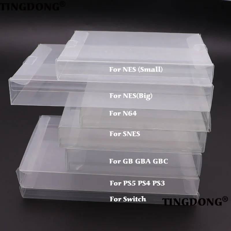 

Clear Transparent Game Cartridge Box Case CIB Games Plastic PET Protector for N64 NES SNES for GB GBA GBC NGPC Switch