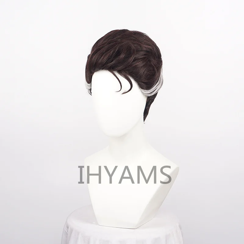 Парик из фильма Доктор Странный темно-коричневый смешанный белый комикс с