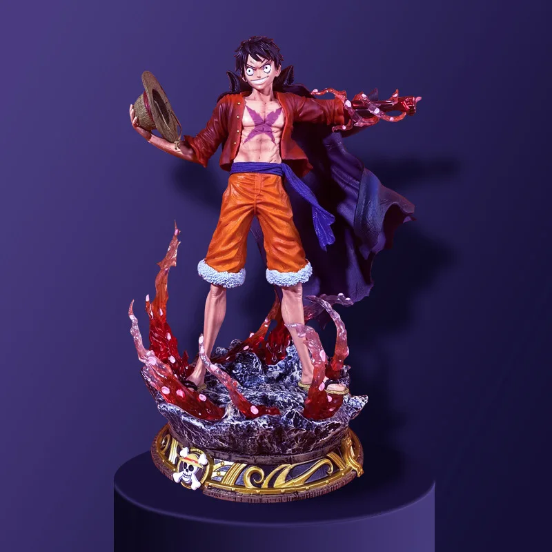

One Piece Anime figure Gk Luffy 37cm With Light Manga 2 Heads Action Figure Figma Collection Ornament Statue Children Toy Gifts