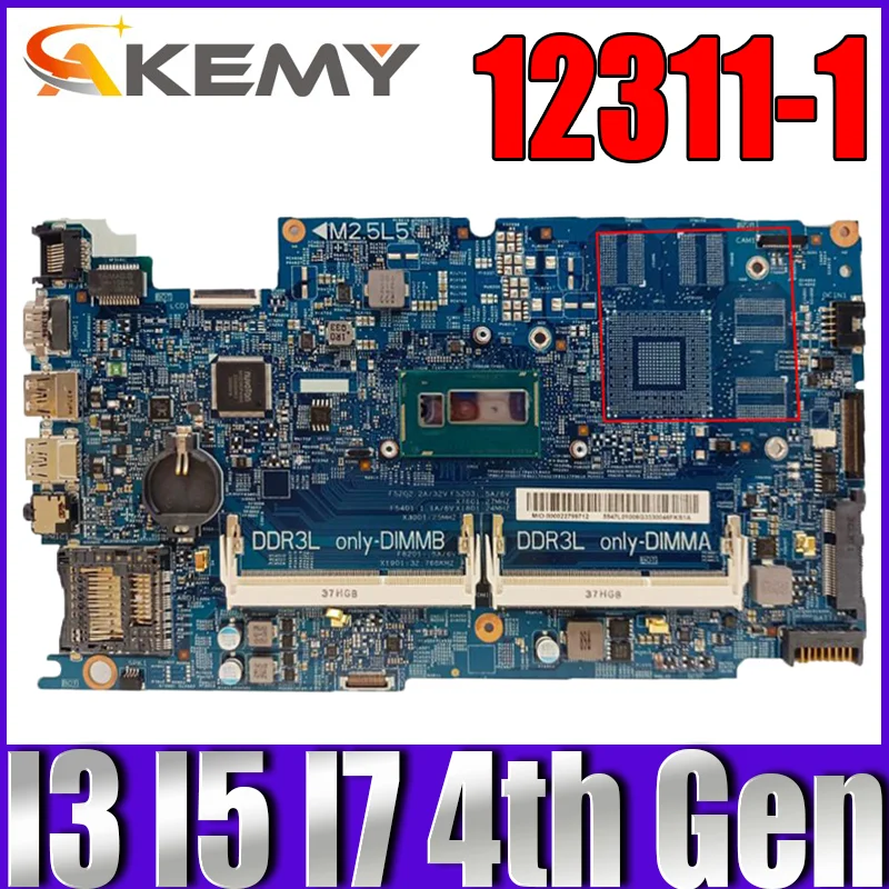

12311-1 mainboard with I3 I5 I7 4th Gen CPU For DELL INSPIRON 15 7537 15R 7537 laptop motherboard CN-0C8YDH 0K58JN 0M1FGY