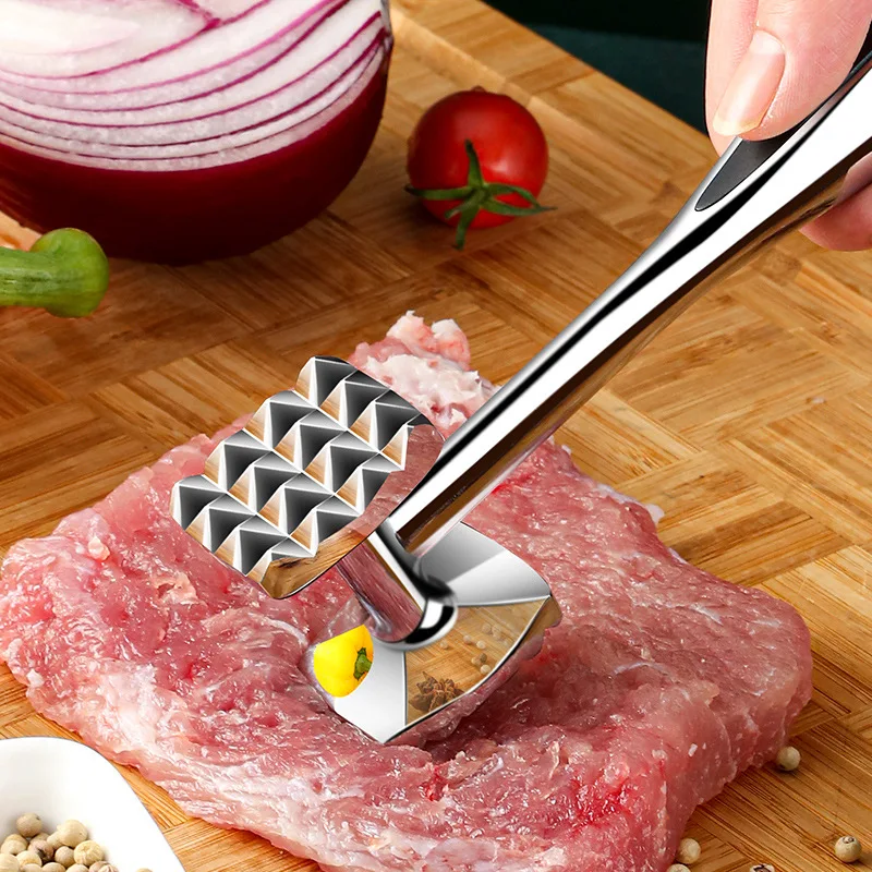 high quality alloy meat hammer 1434 nails two sided multifunction loose meat hammer tendon breaker kitchen gadgets meat tools free global shipping