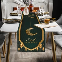 muslim eid al fitr table runner festive decorative tabletop polyester cotton linen table runner table cloth 33x229cm