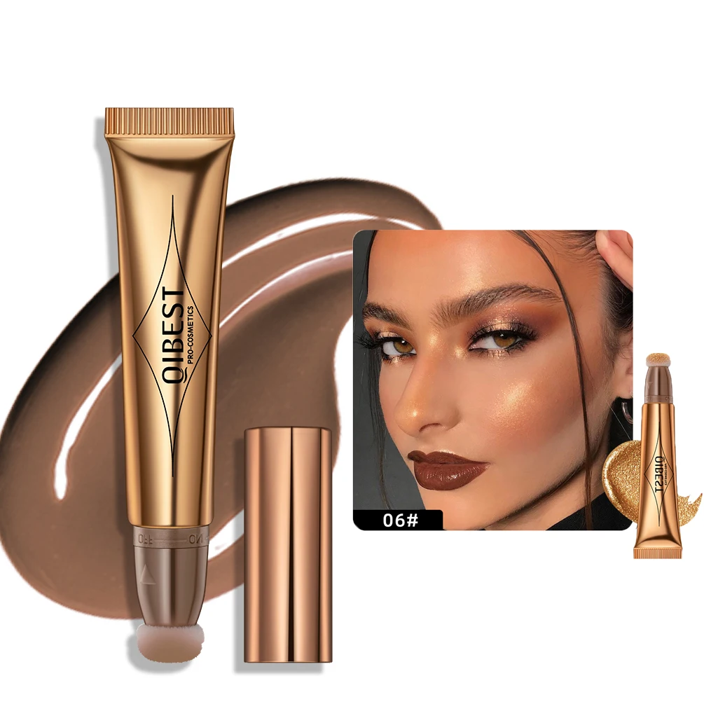 

Жидкий контур с подушкой-аппликатором, натуральное мерцающее покрытие, увлажняющие кремовые мягкие жидкие румяна для хайлайтера щек