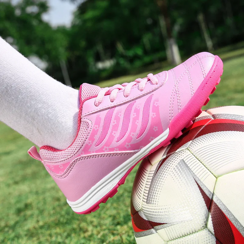 

Football Boots Boys Outdoor Pink Training Shoes Primary School Students Big Children's Broken Skin Surface Sports