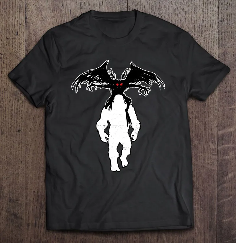

Bigfoot Riding Mothman - Funny Sasquatch Myth Cryptid Horror T Shirt For Men T-Shirts Anime Clothes Clothes Men Manga T Shirts