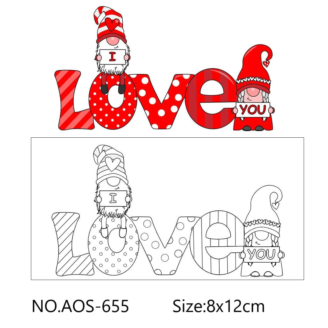 Прозрачные штампы и Вырубные Санта-Клауса на День святого Валентина для сделай