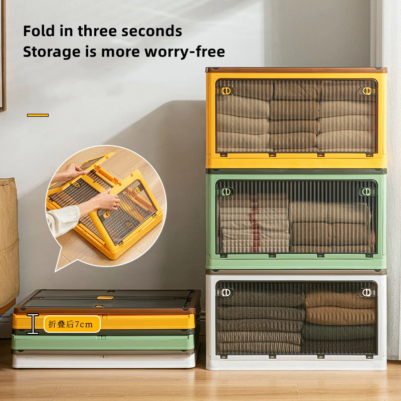 Extra-large Storage Box Portable Foldable Multi-function Transparent Sorting Box with Pulleys Clothes Car Sundries Storage Box